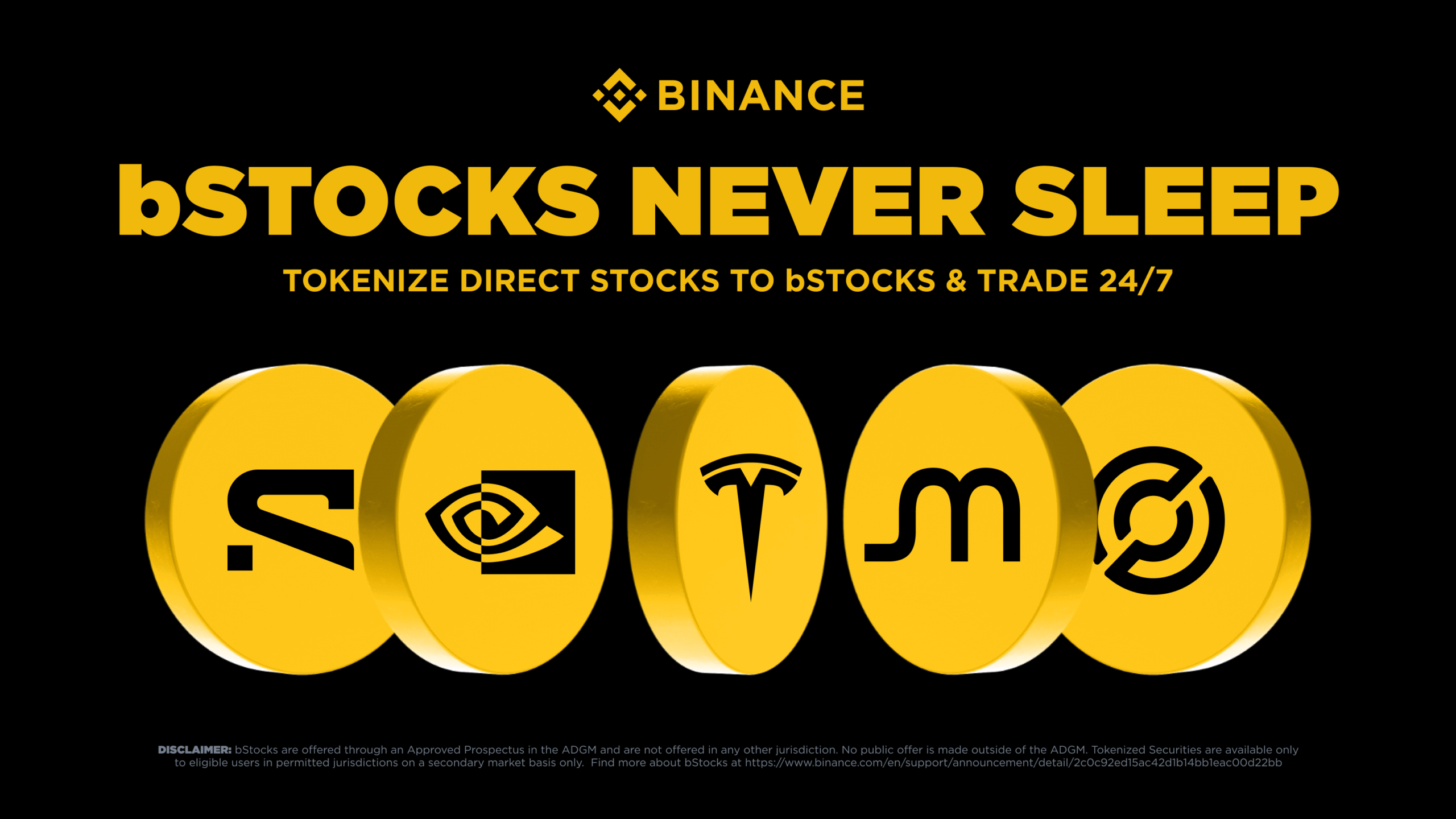 Introducing bStocks – Trade and Hold Tokenized 1:1 U.S. Stocks on Binance